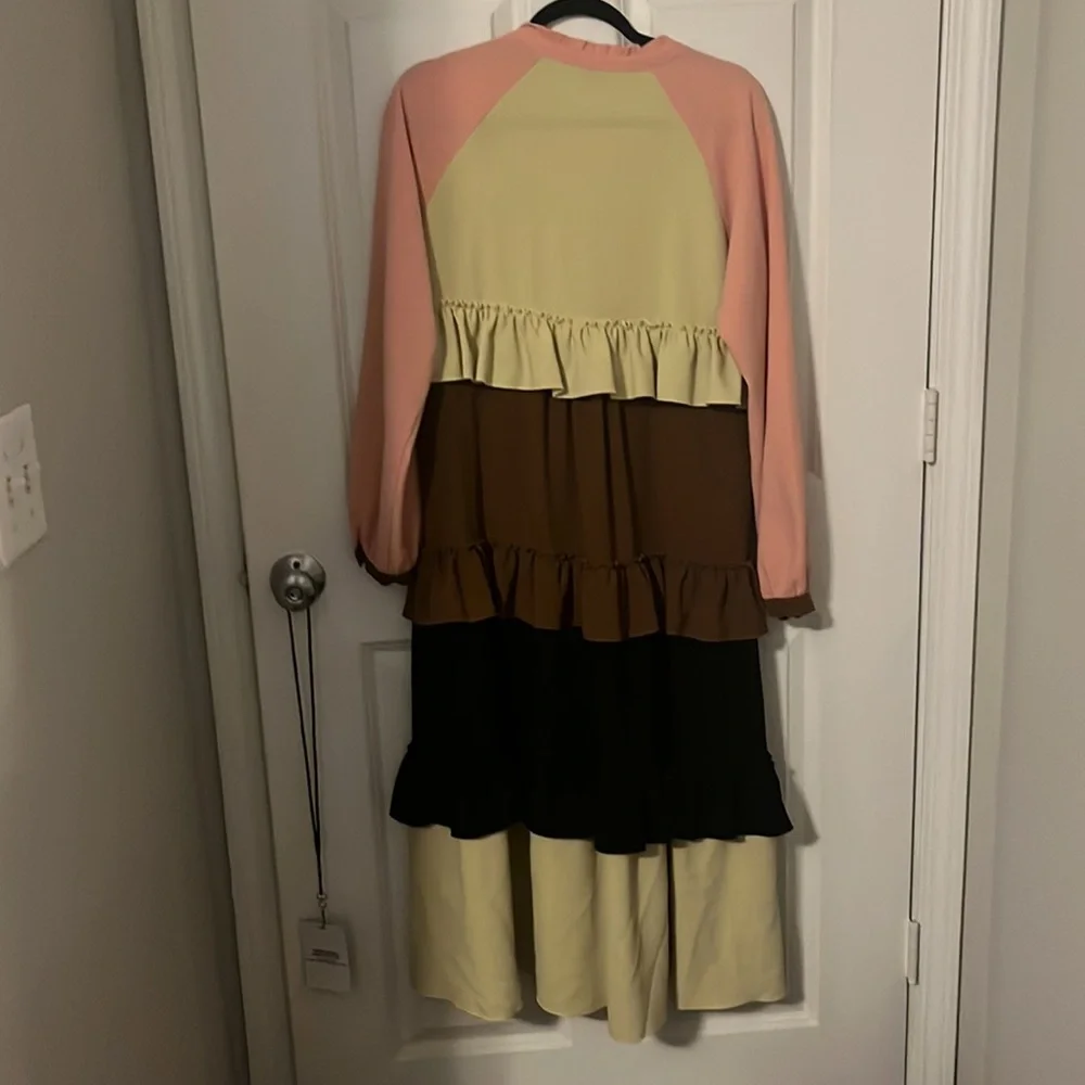Hofmann copenhagen intermix size 36 tiered ruffle dress Neapolitan ice cream - Picture 3 of 3